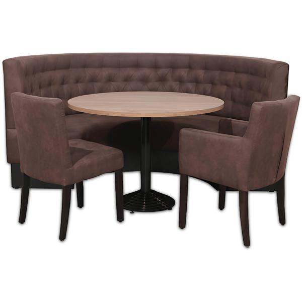 Sitzbank U Form – SNOOKER –  Braune Mikrofaser