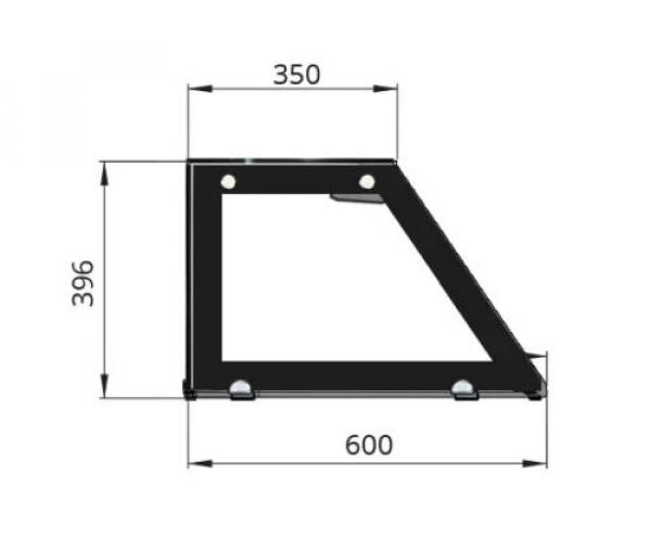 Dönertheke Kalte Theke, 5x GN1/1, Granit rosa-grau, 188x82x85.5 Glasaufbau Klarglas schwarzer Rand