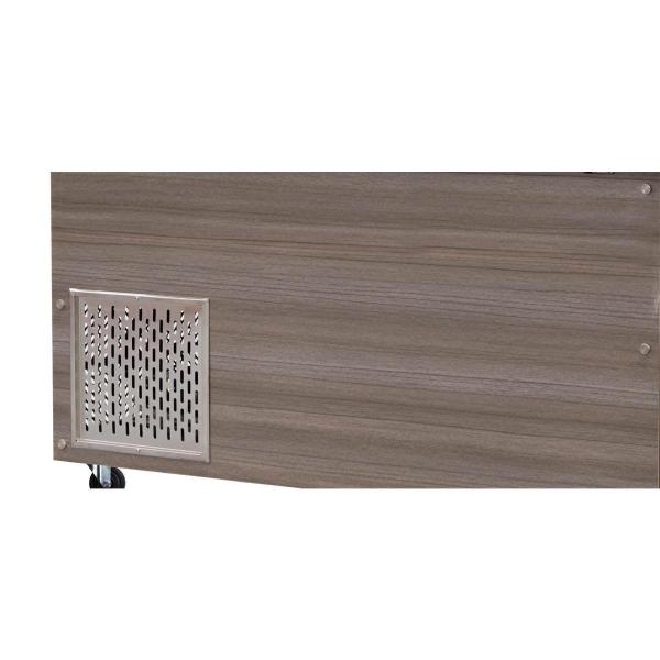 Kalte Theke 153x82x85.5 Klarglas schwarzer Rand Dönertheke  4x GN1/1 Salattheke