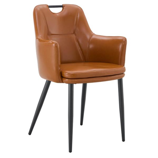 Restaurant Sessel – VICTORIA –  Cognac Kunstleder Stühle für Gastronomie