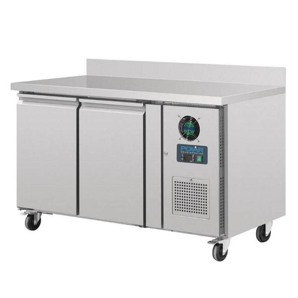 Polar 2-türiger Edelstahlgefrierschrank mit Spritzschutz 282Ltr