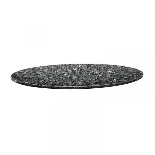 Topalit Smartline runde Tischplatte schwarzer Granit 70cm