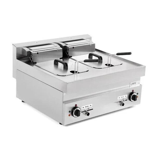 Elektro Friteuse 2 x 10 ltr. Profi Fritteuse 15 kW für Gastronomie 700x650 x H410