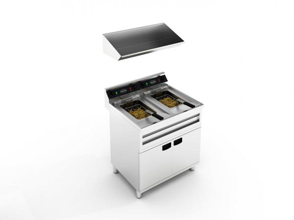 Elektro Doppel Fritteuse für 12 + 12 Liter 400V für Gastronomie