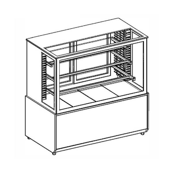Fleischvitrine Statisch | B1100xT750xH1300 mm | Weiß-​Schwarz Kebab Theke