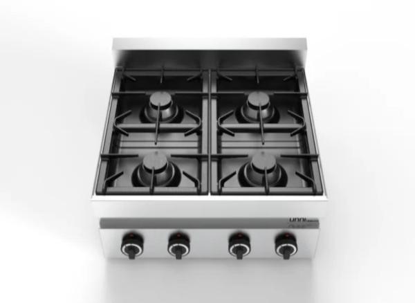 Gastronomie Profi Gasherd 4 Brenner je 6,5Kw B x T 700 x 650 mm