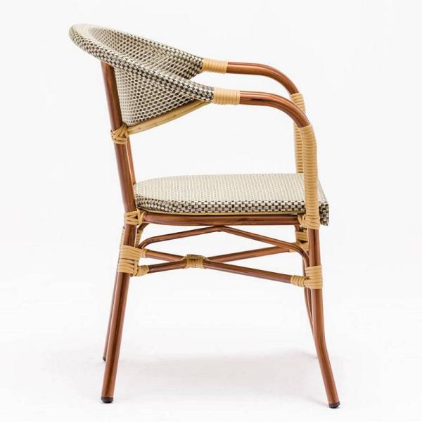 Bolero Rattanstühle mit Armlehne hellbraun 4 Stück Terrassenstuhl