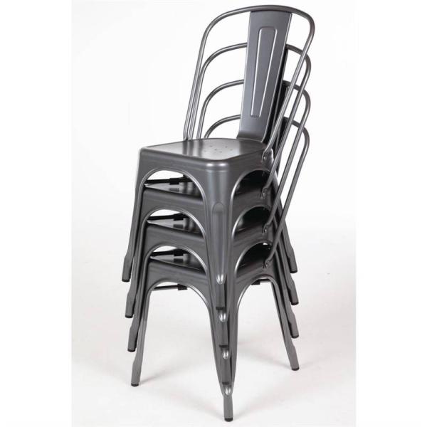 BOLERO STEEL BISTRO CHAIR GRAY (PACK OF 4)