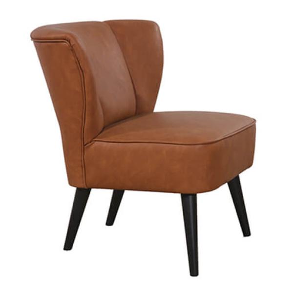 Lounge- & Cocktailsessel – Lederlook Cognac / Aperitif Sessel Rhode