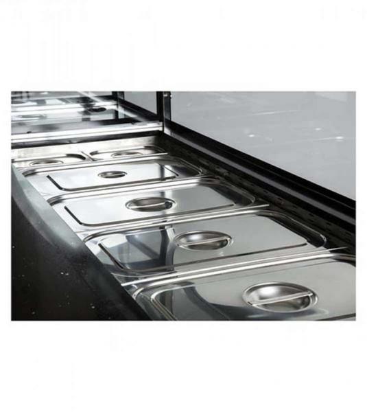 Dönertheke Kühltheke B200xT85xH130cm Umluftkühlung Bordeaux-​Schwarz