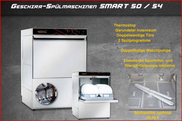 Geschirrspülmaschine 500x500mm  Korb 230V, mit Ablaufpumpe für Gastronomie
