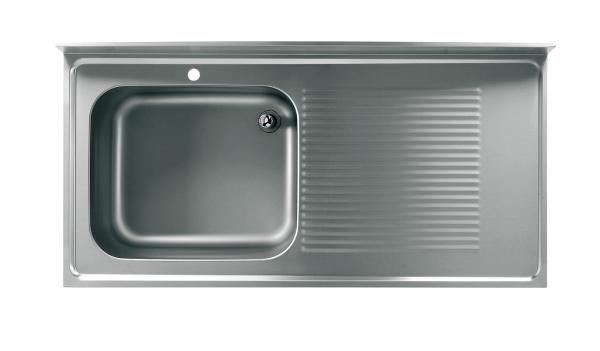 Edelstahl Spültisch 1 Becken, Links 1200x700x850 mm
