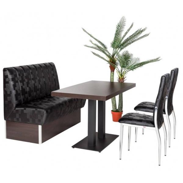 Gastro Sitzbank quadro schwarz 120x70cm