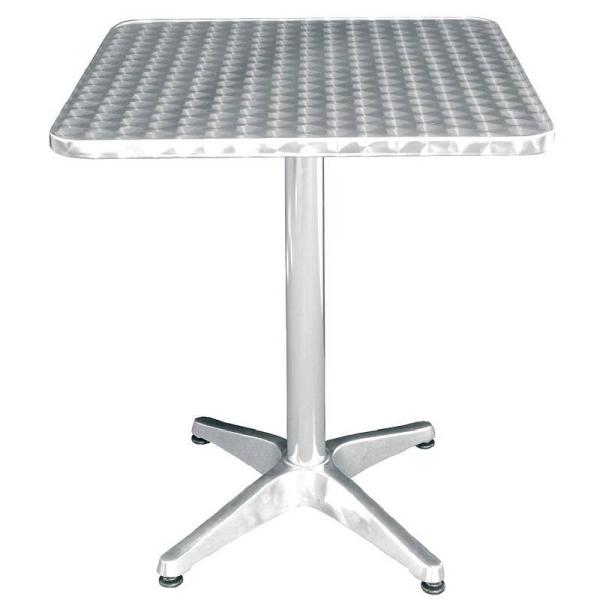 Bolero viereckiger Bistrotisch Edelstahl 1 Bein 60cm
