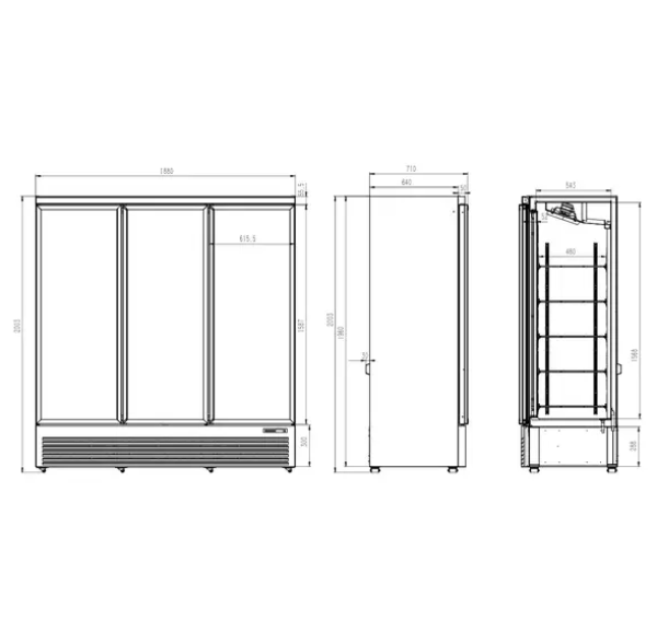 Getränkekühlschrank 1530 Liter Glastür Kühlschrank