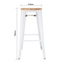 Bolero Bistro-Hochhocker mit Holzsitzpolster, Weiß (4 Stück)